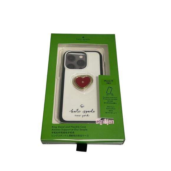 kate spade iPhone 13 Pro Max Case - Black with Red Heart - Picture 2 of 10